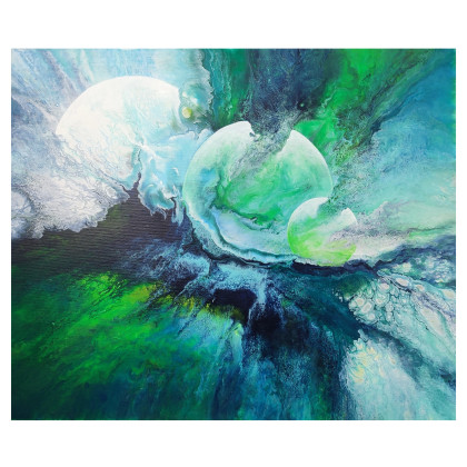 Woda - abstrakcja, akryl na płótnie 50x60, Elżbieta Hanarz, obrazy akryl