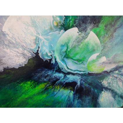 Elżbieta Hanarz - obrazy akryl - Woda - abstrakcja, akryl na płótnie 50x60 foto #3