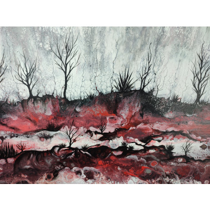 Elżbieta Hanarz - obrazy akryl - Mroczny pejzaż - Akryl, płótno 50x60 foto #3
