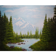 ZESTAW RĘCZNIE MALOWANYCH OBRAZÓW - WIOSENNO-LETNI PEJZAŻ GÓRSKI, 1 obraz GRATIS!