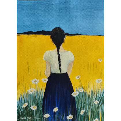 Beata Rudecka - obrazy akwarela - Akwarela Akwarelka Obraz pt: HORYZONT WSPOMNIEŃ – Oryginalna akwarela foto #1