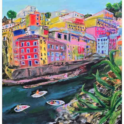 Krystyna Mościszko - obrazy akryl - Riomaggiore i Rzym w kompozycji foto #2