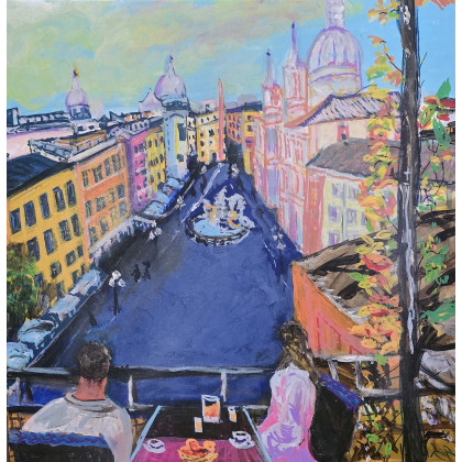 Krystyna Mościszko - obrazy akryl - Riomaggiore i Rzym w kompozycji foto #3