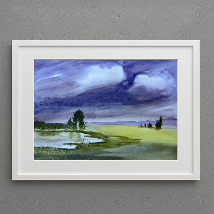 Akwarela A4 - Przed burzą, Yunona Kucherevska, obrazy akwarela