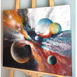 Fluid Galaxy - Kosmiczna abstrakcja na płótnie 50x60