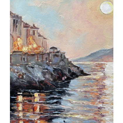 Myroslava Burlaka - obrazy olejne - Słoneczna ścieżka na wodzie. Blask. foto #1