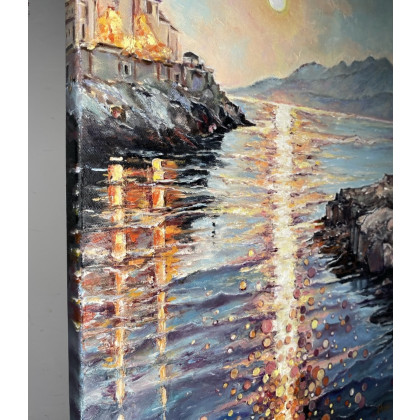 Myroslava Burlaka - obrazy olejne - Słoneczna ścieżka na wodzie. Blask. foto #3