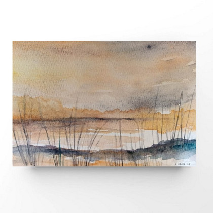 Pejzaż-  akwarela formatu A5, Paulina Lebida, obrazy akwarela
