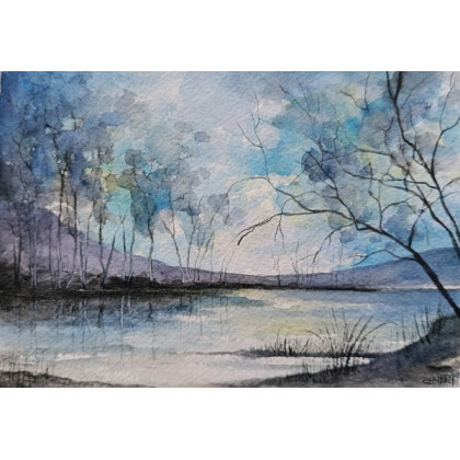 Paulina Lebida - obrazy akwarela - Pejzaż-  akwarela formatu A5 foto #1