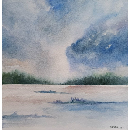 Paulina Lebida - obrazy akwarela - Pejzaż-  akwarela formatu 20/20 cm foto #1