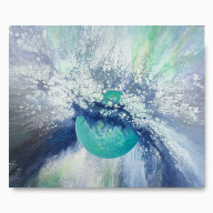 BLUE PLANET - ABSTRAKCJA AKRYL NA PŁÓTNIE 50X60