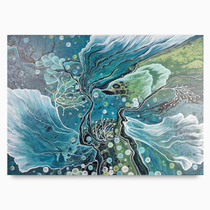 Water flow - Akryl na płótnie 50x70, Elżbieta Hanarz, obrazy akryl