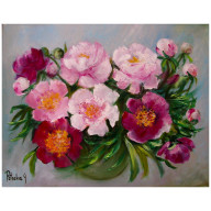 Piwonie obraz olejny 50-40cm