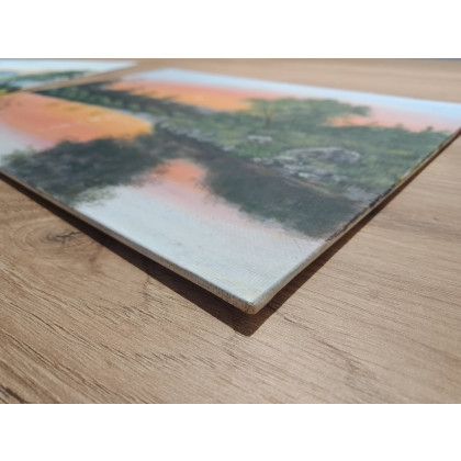 Marzena Dymek - obrazy akryl - WYPRZEDAŻ KOLEKCJI - ZESTAW DWÓCH MALOWANYCH OBRAZÓW - ROMANTYCZNE WSCHODY I ZACHODY foto #2