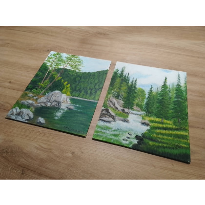 Marzena Dymek - obrazy akryl - WYPRZEDAŻ KOLEKCJI - ZESTAW RĘCZNIE MALOWANYCH OBRAZÓW - CUDNA WIOSNA - 2x 30x24cm foto #4