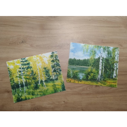 Marzena Dymek - obrazy akryl - WYPRZEDAŻ KOLEKCJI - ZESTAW RĘCZNIE MALOWANYCH OBRAZÓW - BRZOZY W KOLORZE foto #1