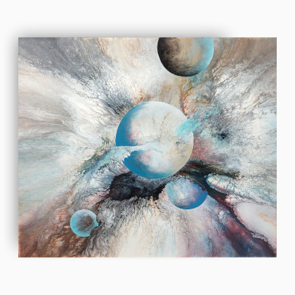 Planetarna Harmonia - Obraz akrylowy na płótnie 50x60, Elżbieta Hanarz, obrazy akryl