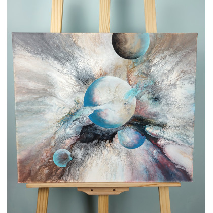 Elżbieta Hanarz - obrazy akryl - Planetarna Harmonia - Obraz akrylowy na płótnie 50x60 foto #1