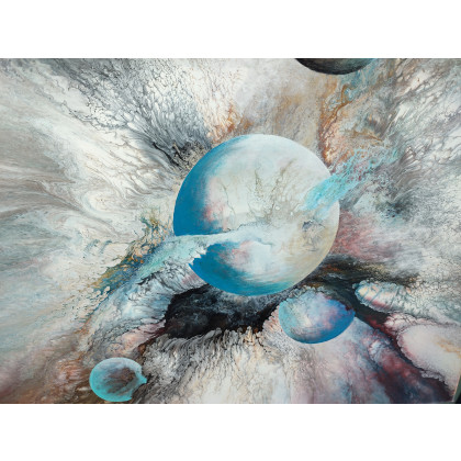 Elżbieta Hanarz - obrazy akryl - Planetarna Harmonia - Obraz akrylowy na płótnie 50x60 foto #3