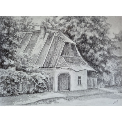 Małgorzata Domańska - rysunek ołówkiem - W lanckorońskiej uliczce foto #1