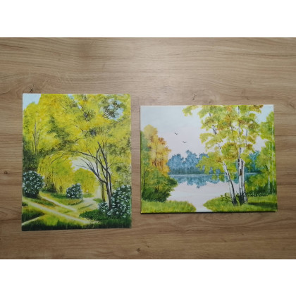 Marzena Dymek - obrazy akryl - WYPRZEDAŻ KOLEKCJI: ZESTAW RĘCZNIE MALOWANYCH OBRAZÓW - W ŻÓŁTYCH ODCIENIACH foto #4