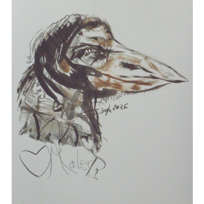 Widmo, enkaustyka i węgiel, Eryk Maler, rysunek węglem