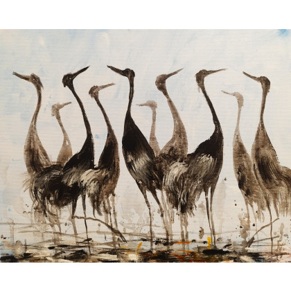 Dariusz Grajek - olej + akryl - Ptaki w słońcu... foto #1