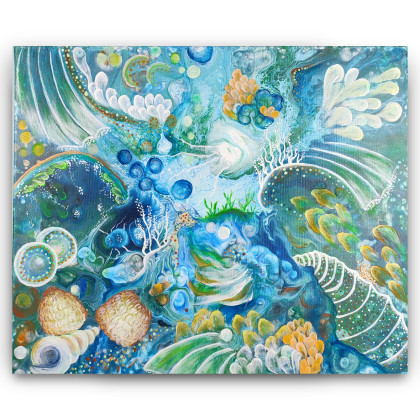 Podwodny Świat - Akryl na płótnie 50x60, Elżbieta Hanarz, obrazy akryl