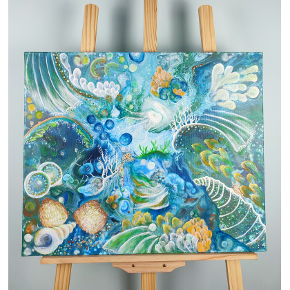 Elżbieta Hanarz - obrazy akryl - Podwodny Świat - Akryl na płótnie 50x60 foto #1