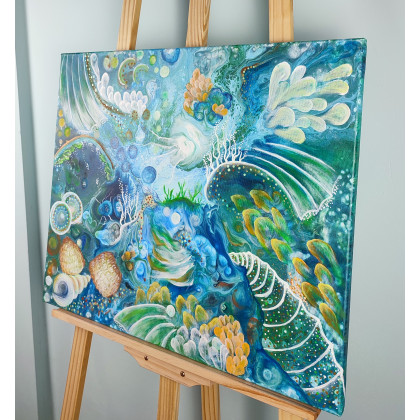 Elżbieta Hanarz - obrazy akryl - Podwodny Świat - Akryl na płótnie 50x60 foto #2