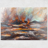 ERUPCJA - KATASTROFICZNY PEJZAŻ NA PŁÓTNIE 50X70