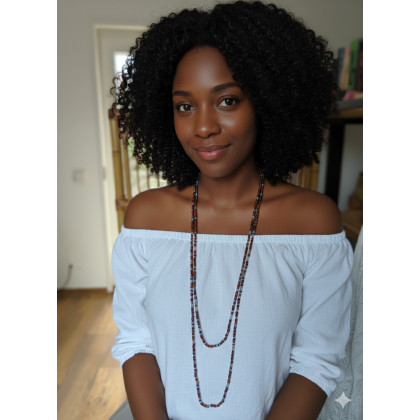 Naszyjnik z Koralików - Elegancja w Odcieniach Ziemi i Nieba, unikatart, korale,naszyjniki