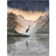 WIECZORNY ODDECH, AKWARELA 24X32 CM