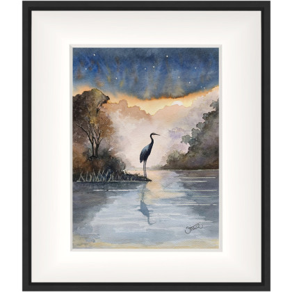 Joanna Tomczyk - obrazy akwarela - Żuraw o świcie Akwarela 24x32 cm foto #3