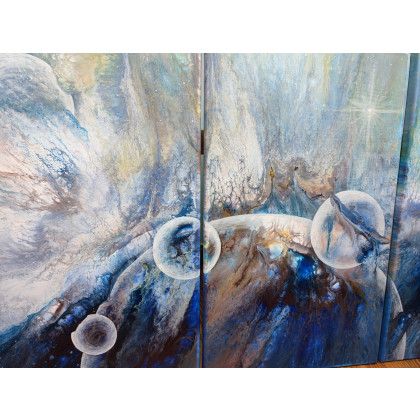 Elżbieta Hanarz - obrazy akryl - Przestworza kosmosu - Tryptyk foto #3