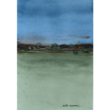 Beata Rudecka - obrazy akwarela - Unikatowa Akwarela – Nowoczesna Interpretacja Pejzażu pt: Zauroczenie foto #2