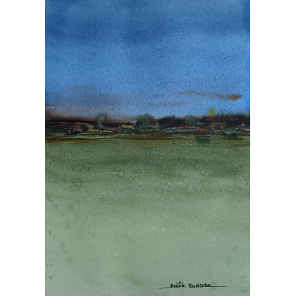 Beata Rudecka - obrazy akwarela - Unikatowa Akwarela – Nowoczesna Interpretacja Pejzażu pt: Zauroczenie foto #3