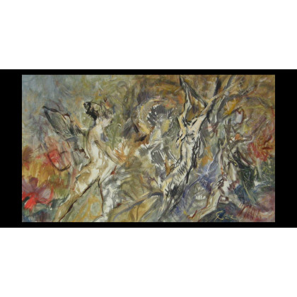 Eryk Maler - rysunek węglem - Marsjasz, enkaustyka i węgiel foto #1