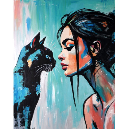 Czarodziejka i jej demon 80x100, Rafal Stach, obrazy akryl