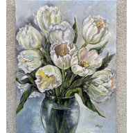 CZUŁOŚĆ W KOLORZE BIAŁYM. BUKIET BIAŁYCH TULIPANÓW.