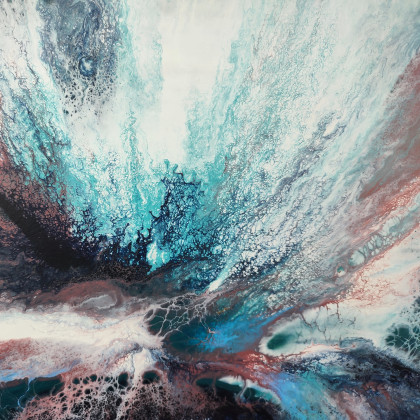 Elżbieta Hanarz - obrazy akryl - Przebudzenie - Abstrakcja na płótnie 40x50 foto #3