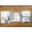 POSEZONOWA WYPRZEDAŻ ZESTAWU OBRAZÓW W STYLU SKANDYNAWSKIM - TRYPTYK ZIMOWY SPOKÓJ 3x 40x30cm