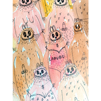 Marcin Waśka - obrazy akwarela - Plaża nudystów- Labubu foto #1