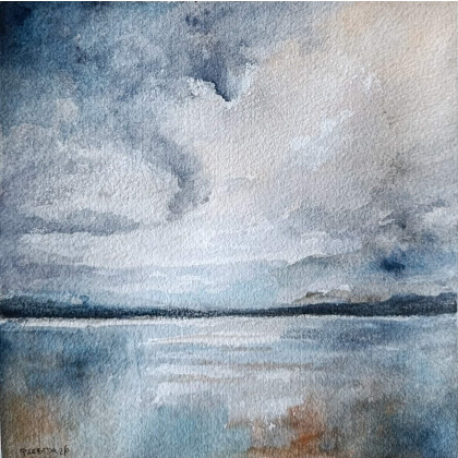 Paulina Lebida - obrazy akwarela - Pejzaż-  akwarela formatu 20/20 cm foto #1