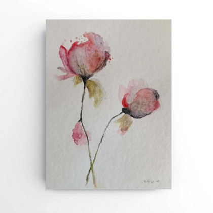 Róże-  akwarela formatu 24/18 cm, Paulina Lebida, obrazy akwarela
