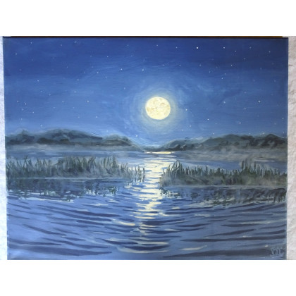 Marta Konopacka - obrazy akryl - Noc nad jeziorem foto #3