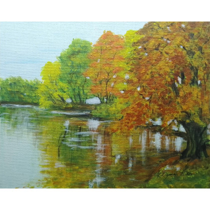 Marzena Dymek - obrazy akryl - POSEZONOWA WYPRZEDAŻ ZESTAWU OBRAZÓW - DYPTYK NATURA PĘDZLEM MALOWANA - 2x 24x30cm foto #1