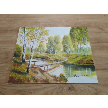 Marzena Dymek - obrazy akryl - POSEZONOWA WYPRZEDAŻ ZESTAWU OBRAZÓW - DYPTYK NATURA PĘDZLEM MALOWANA - 2x 24x30cm foto #2