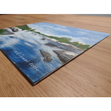 Marzena Dymek - obrazy akryl - WYPRZEDAŻ ZESTAWU OBRAZÓW - DYPTYK BŁĘKITNE PRZEBUDZENIE - 2x 24x30cm foto #3