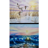 WYPRZEDAŻ ZESTAWU OBRAZÓW - DYPTYK WOLNOŚĆ I BEZKRES - 2X 24X30CM